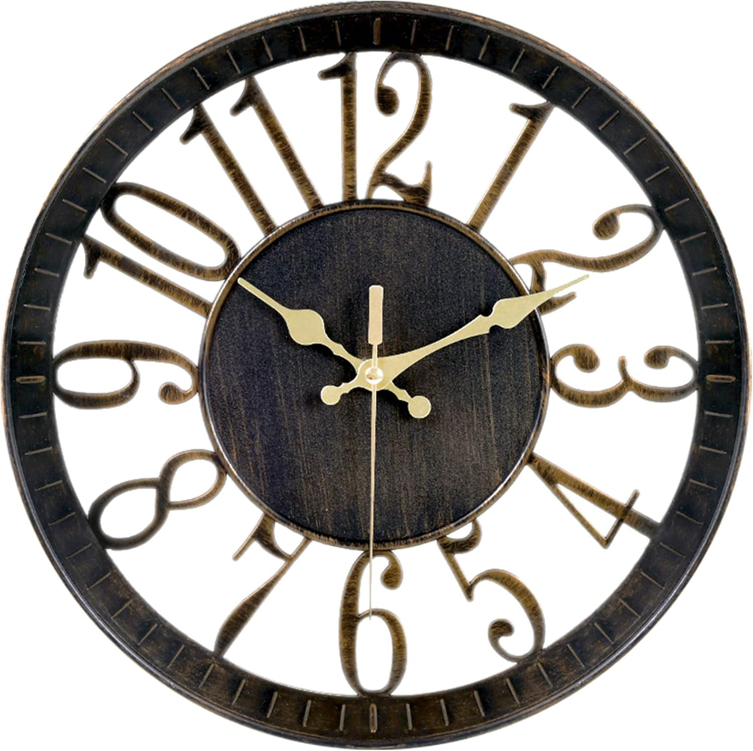 Non-Ticking Silent Wall Clocks 12 Inch Battery Operated Quartz Vintage Decor Clo