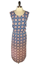 VINCE CAMUTO Plus Size 3X A-Line Dress Blue Pink White Floral Sleeveless Midi