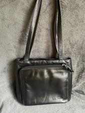 Vintage Jane Shilton Black Leather Over The Shoulder Handbag