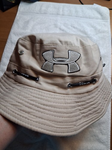 Under Armour Reversible Bucket Hat Tan & Black Sport Cording Boonie Fishing Hat
