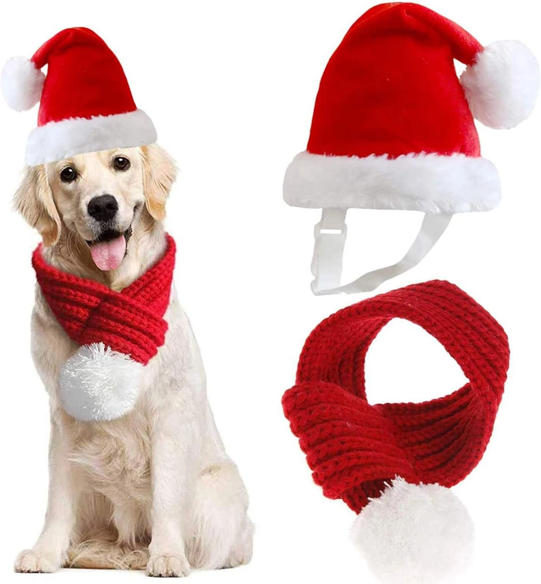 Kurt Adler Adornos De Perro Con Abrigo A Cuadros Y Gorro De Papá Noel (12 Surtidos)