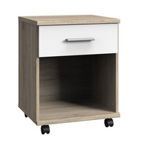 Rollcontainer Jugendzimmer Schreibtisch Arbeitsplatz BüRo Weiß Eiche Nb. Braun
