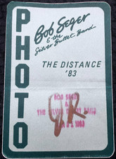 Bob Seger & Silver Bullet Band 1983 The Distance Tour Photo Guest Backstage Pass