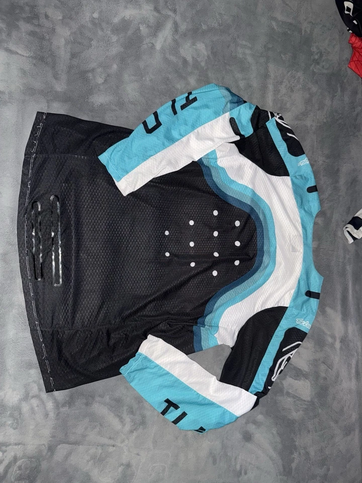 Lot of 3 Troy Lee Designs Large Turquoise Black Motorcycle Motocross Jerseys - Image 2 of 4