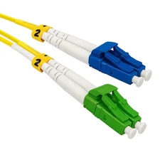 LC/APC to LC/UPC Singlemode Duplex Fiber Optic Patch Cable 15m to 25m