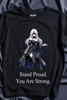 Gildan Anime T-Shirt Stand Proud You Are Strong Gojo Quote