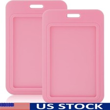2 Pack Heavy Duty ID Badge Holder Vertical Sliding Case Work Badge Sleeve New