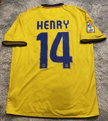 BARCELONA 2008/09 Away Match Issue Jersey Thierry Henry #14 LaLiga