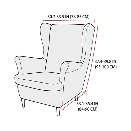 1pc Solid Color Wing Chair Cover All-inclusive Armchair Cover Elastic Anti-dirt - Picture 24 of 41
