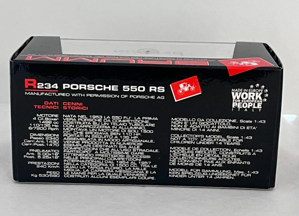 Coche modelo James Dean Brumm R234 Porsche 550 RS America 1954 escala 1:43 Foto 2 de 4