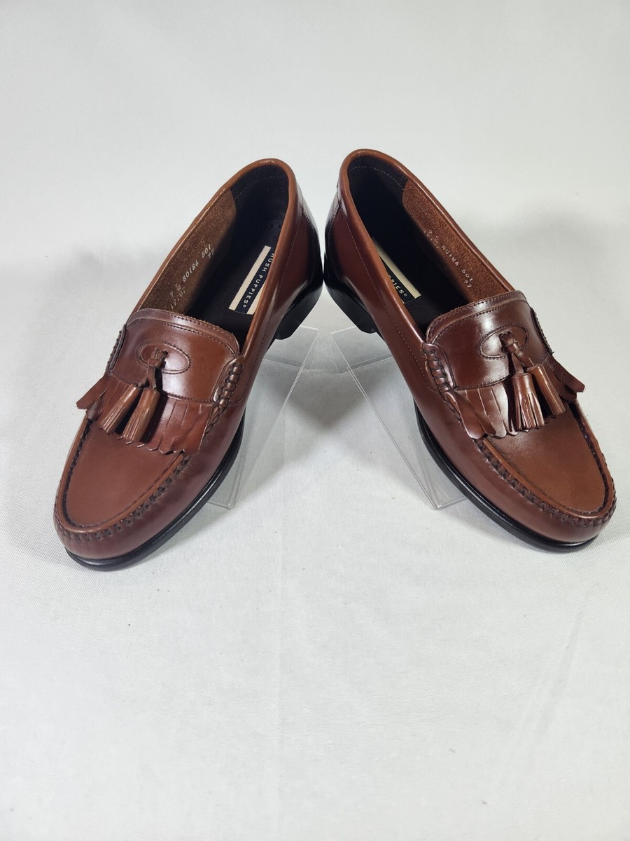 Hush Puppies brown leather tassel loafers Men display picture 2