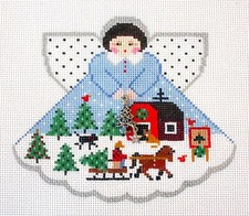 Christmas Tree Farm Angel  STITCH GUIDE 18m Needlepoint Ornament Painted Pony