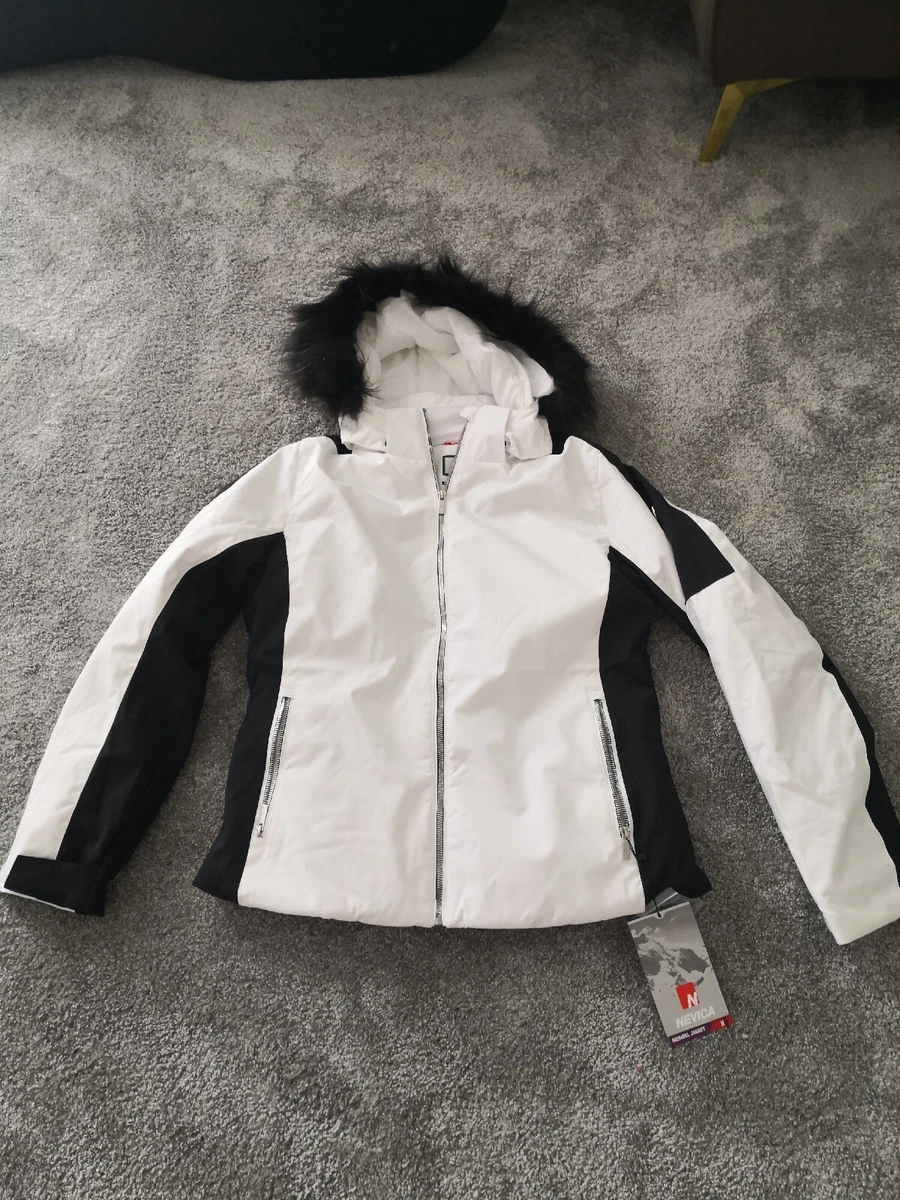 Woman s Jacket Nevica Meribel Jkt Ld31 White Black Size UK 14 eBay