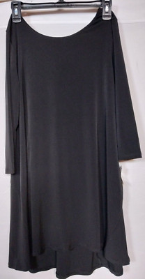 Clara Sun Woo Dress Womens Small Black Dolman Sleeve Scoop Neck Jersey Knit NWT