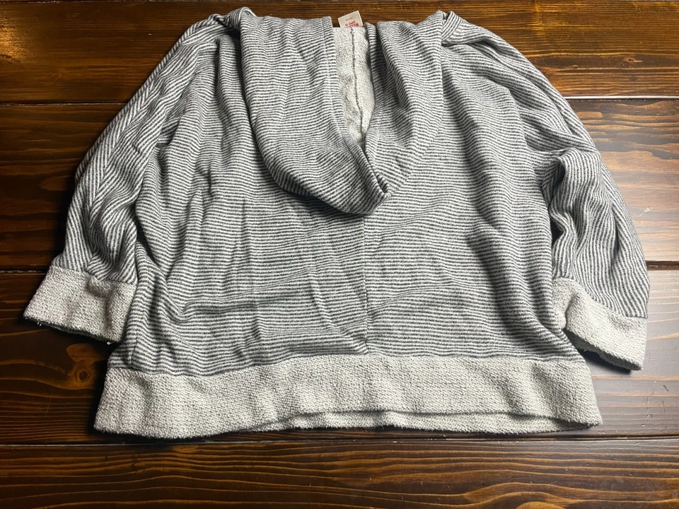 Mossimo Sweater, Women's Size XL, Gray White, Hoodie, Terri Cloth, Pullover - Image 2 of 4