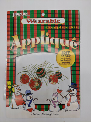 Innovations Designer Iron On Applique Kit Handmade Holiday Balls Tree NOS As Is