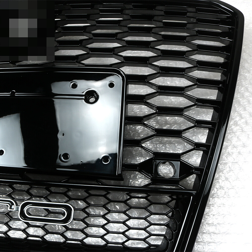 Aftermarket Front Honeycomb Mesh Grille For Audi A7 S7 RS7 2011-2014 - Glossy Black ABS With Quattro Badge