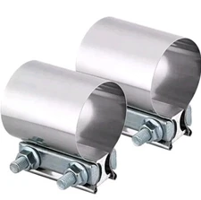 Quluxe 2.5 Inch Stainless Steel Butt Joint Exhaust Band Clamp Sleeve for Catback