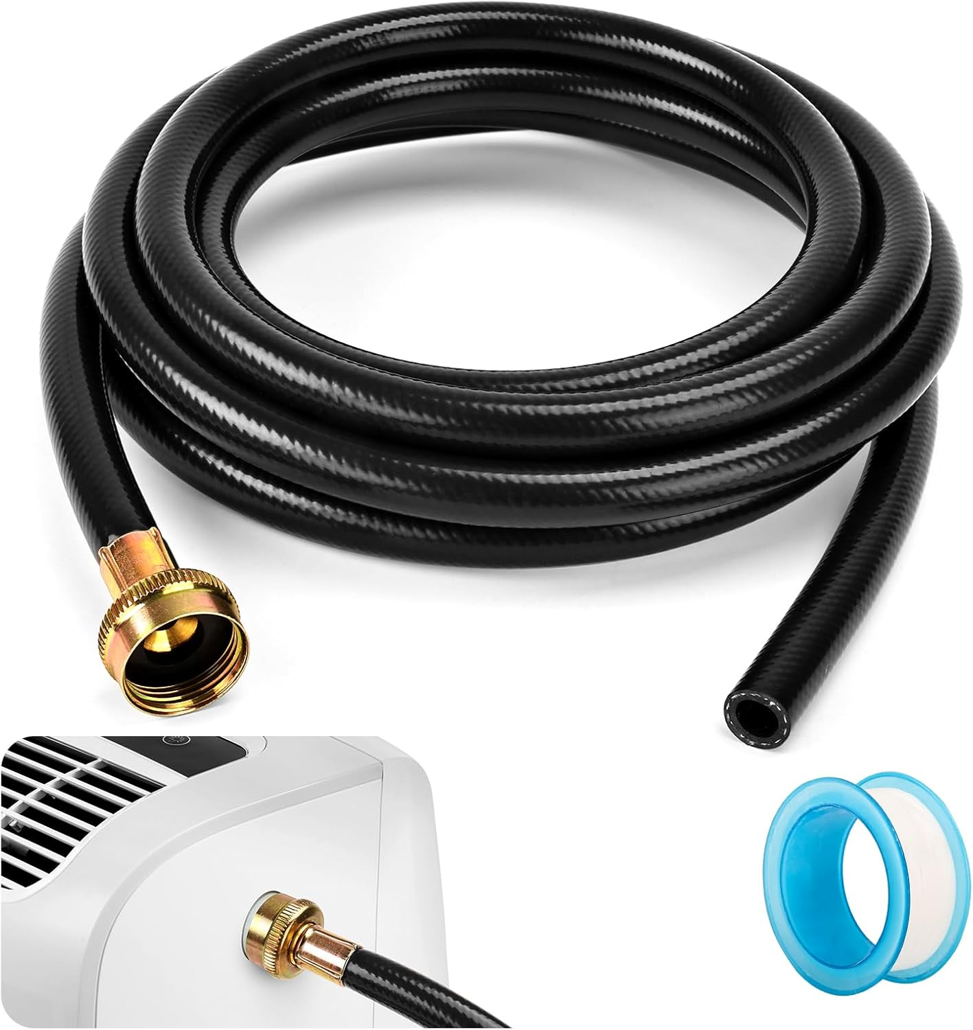 Dehumidifier Drain Hose 3/4 Inch FHT, 12 Ft,With Premium Brass Connectors to Pre-image
