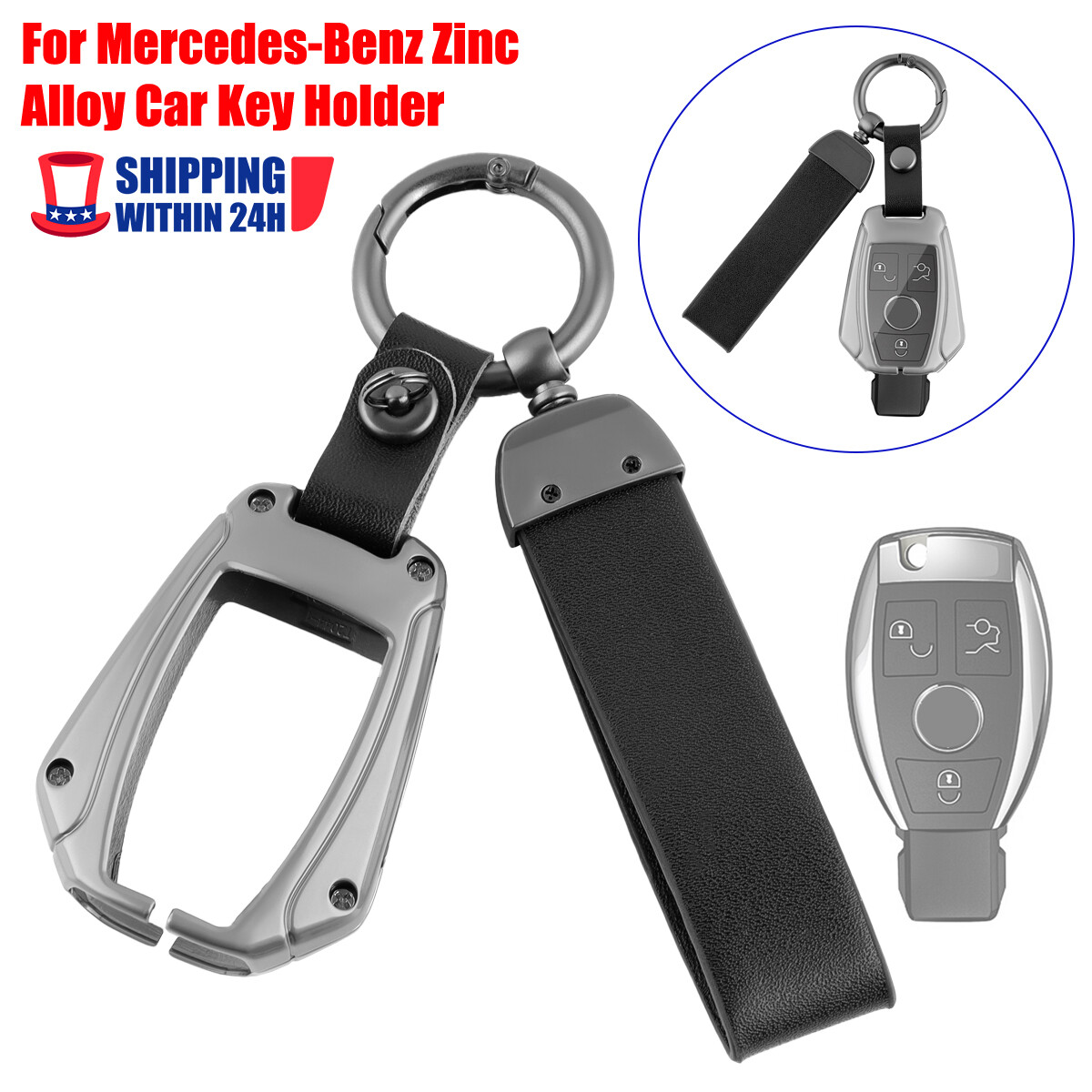 Mercedes Car Key Rack For Mercedes-Benz Zinc Alloy Car Key Case Cover Fob Holder Accessories ...