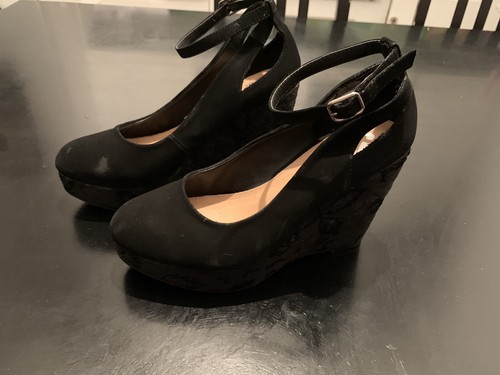 black platform heels ebay