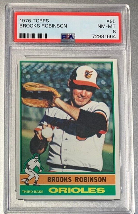 1976 Topps Baseball #95 Brooks Robinson Orioles PSA 8 Nicely Centered