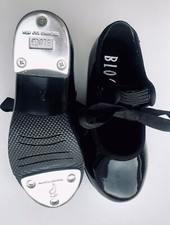 BLOCH Little Girls sz 7 Professiona NEW Black Patent Tap DANCE SHOES Laque