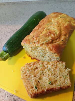 Zucchini Bread Loaf Cake Homemade.  Hints of Cinnamon. 8.5 x 4.5 loaf