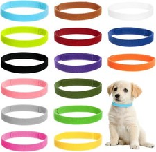 15 Colors Puppy ID Collars,Soft, Adjustable  Reusable  Suitable for Newborn Pe