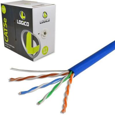 CAT5E 1000' Feet 350Mhz 24 AWG Blue Copper Ethernet Network CMR UTP Riser Cable