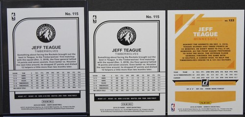 2019-20 Jeff Teague 3 Cards NBA Hoops Teal Explosion #115 Donruss Timberwolves - Picture 2 of 9