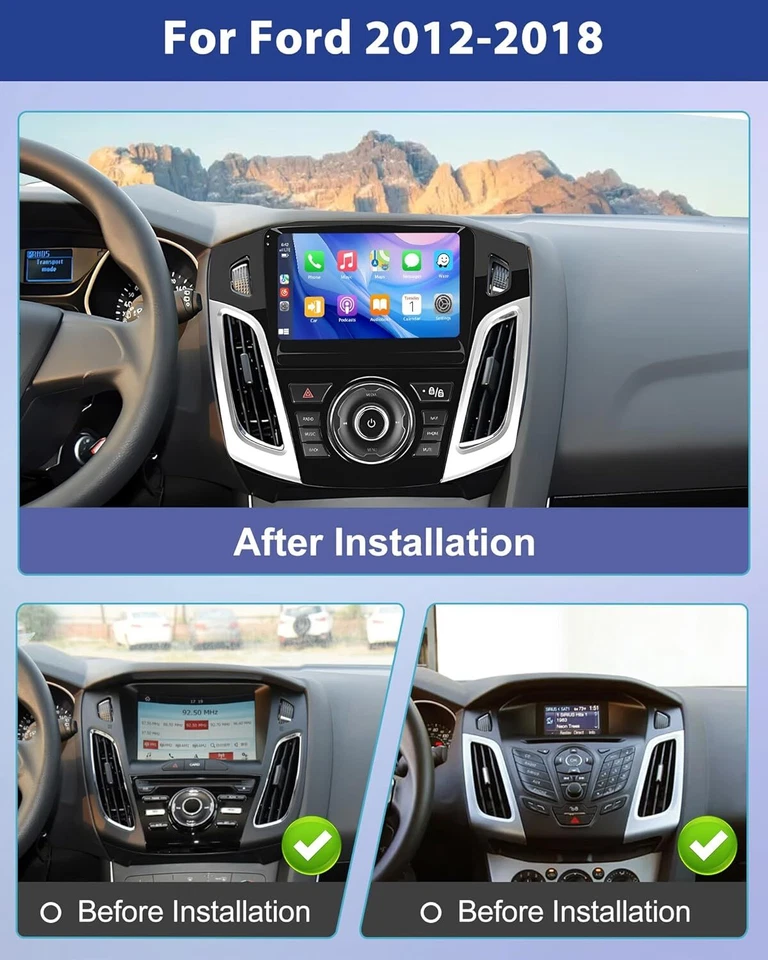 2DIN ANDROID 14 AUTORADIO CAR PLAY GPS NAVI FÜR FORD FOCUS MK3 2012-2017 DSP GPS - Bild 2 von 4
