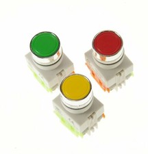 22mm Mounting Maintained Yellow Red Green Round Cap Push Button Switch