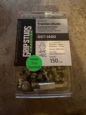 Ice Re-Surfacer Studs Rubber Tire Studs Gripstuds #1400 Grip Studs 150pk  w-Tool