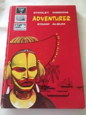VINTAGE STANLEY GIBBONS ADVENTURER STAMP ALBUM plus 58 stamps