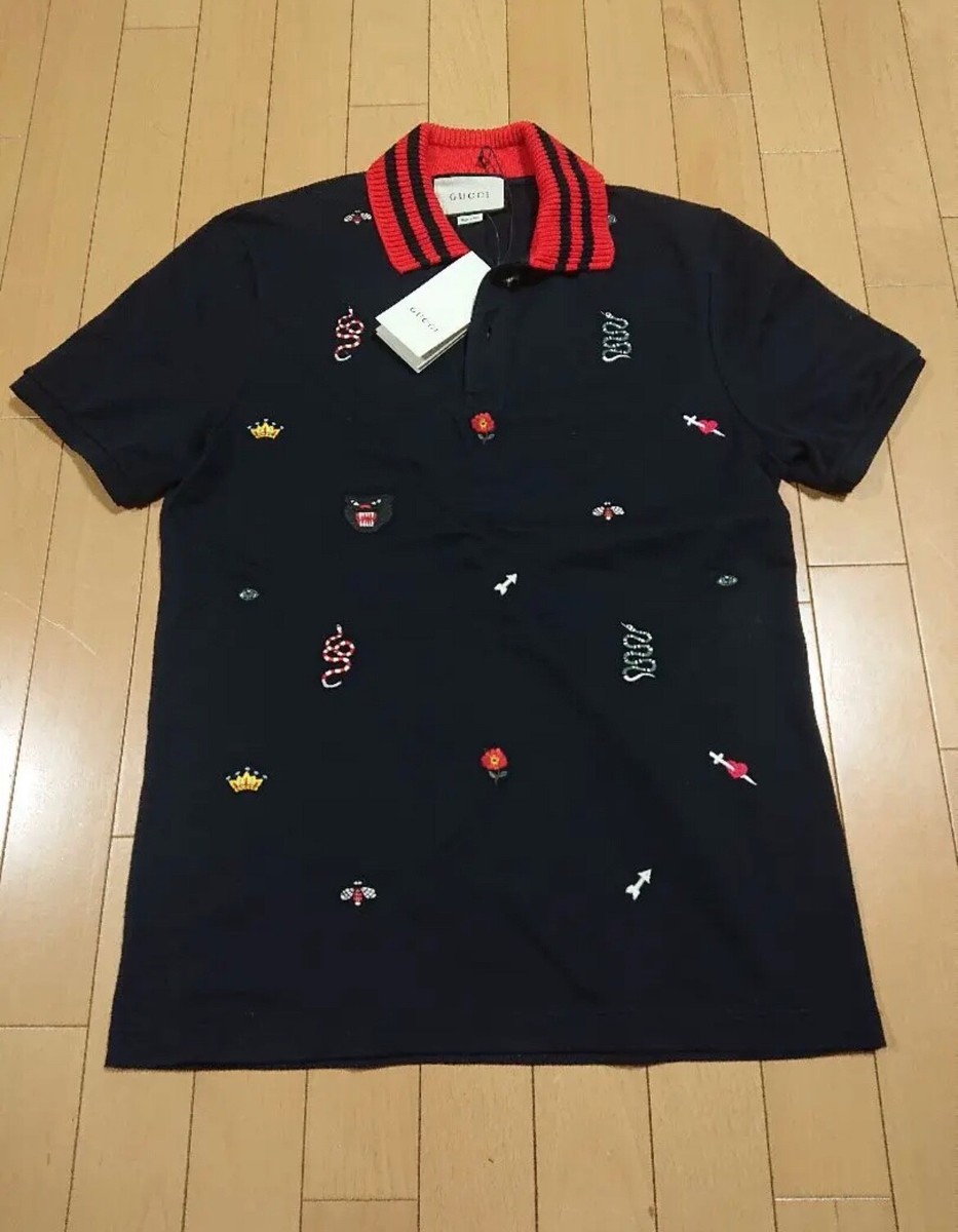 GUCCI Short Sleeve Polo Shirt Navy XL from Japan | eBay