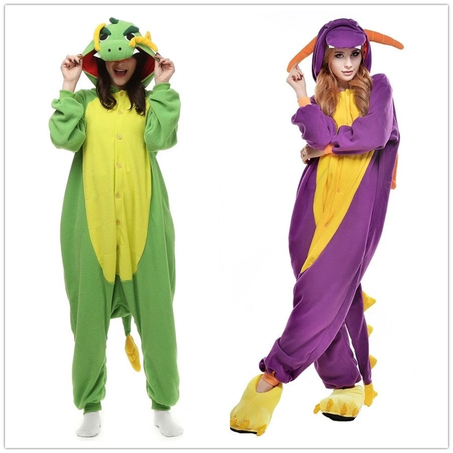 Focupaja Drago Adulti Onesie Animale Cosplay Pigiama Costumi Halloween Adolescenti Tuta Un Pezzo Sleepwear Blu M