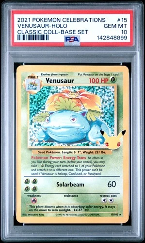 2021 POKEMON CELEBRATIONS CLASSIC COLLECTION #15 VENUSAUR-HOLO PSA 10