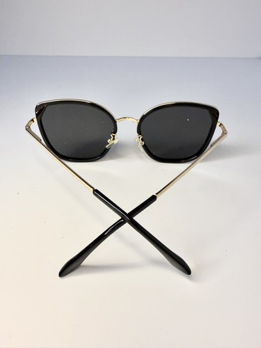 Lunettes de soleil femme OLIEYE œil de chat coquillage doré noir 54-20-145 Italie - Photo 5/10