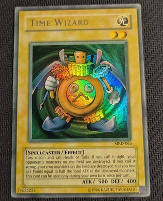 Yugioh Time Wizard MRD-065 Ultra Rare HEAVY/MAX FADE + BLEED!