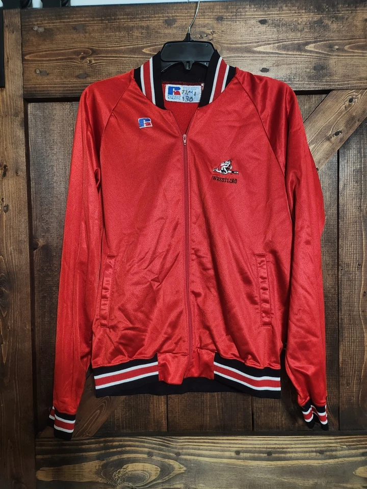 RARE Hinsdale Central 1980s-90s Red Devils High School Wrestling Jacket Size M - Image 2 of 4