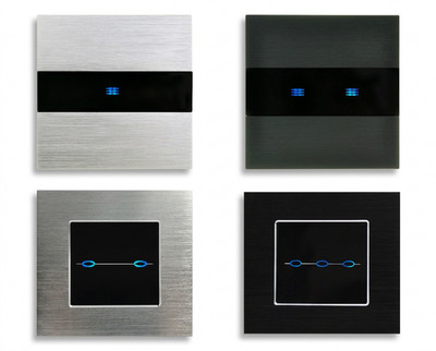 LUX M3 Touch Schalter Steckdose Dimmer Rahmen Schwarz Silber Modul nach Wahl
