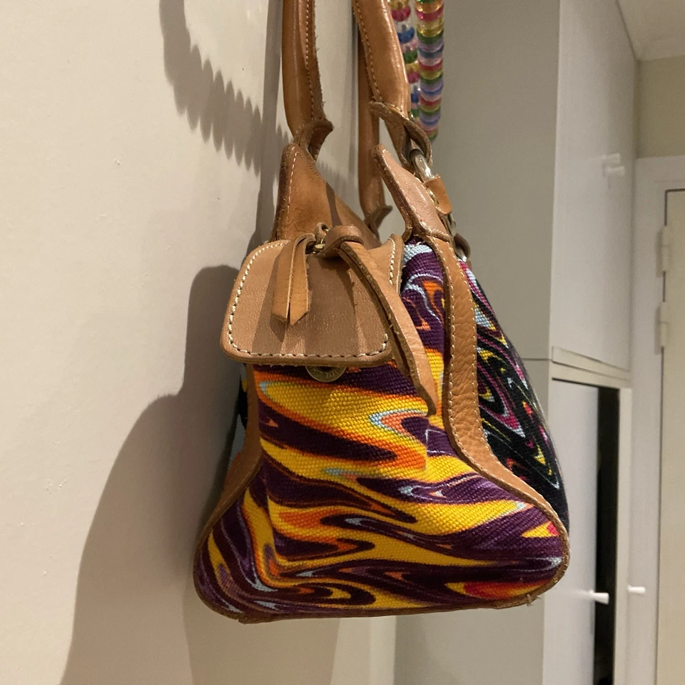 Sac Missoni M vintage cuir et tissus - Photo 4/4