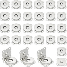 30 Sets Magnetic Snap Buttons,14Mm Silver Magnetic Button for Clothes, Bags, Pur