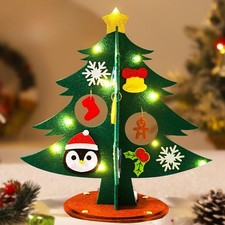 1Pc Kids DIY Felt Christmas Tree Craft Kit Xmas Table Decoration with Ornaments
