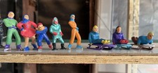 Lot Of Antique Barclay HC Lead Winterscene Ice Skaters And Sleds 11pcs