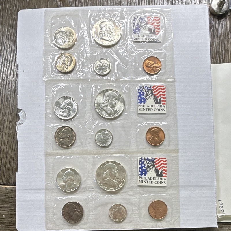 2- 1957 P&D Mint Set And 1- 1956 P Mint Set. 15 Total Coins  **Silver**