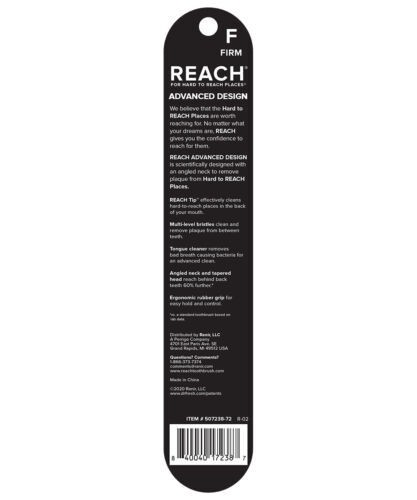Reach Advanced Design Full Head Toothbrush Firm Bristles Ergonomic Rubber Grip