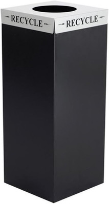 Square-Fecta Recycling Lid - Silver for Public Square Base (Sold Separately)