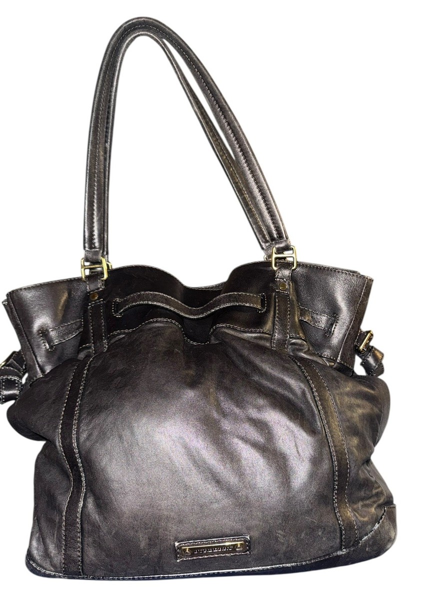 BURBERRY Y2K LYNHER GRANVILLE BRIDLE LAMBSKIN HOBO SHOULDER TOTE
